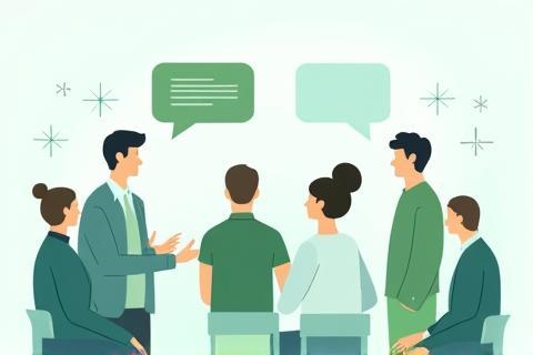People discussing in a community forum setting.