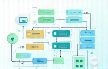 Abstract image representing process optimization with a flowchart.