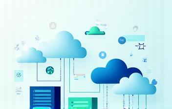 Abstract image representing data moving between clouds or servers.