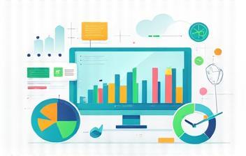 Abstract image representing data analysis and charts on a screen.
